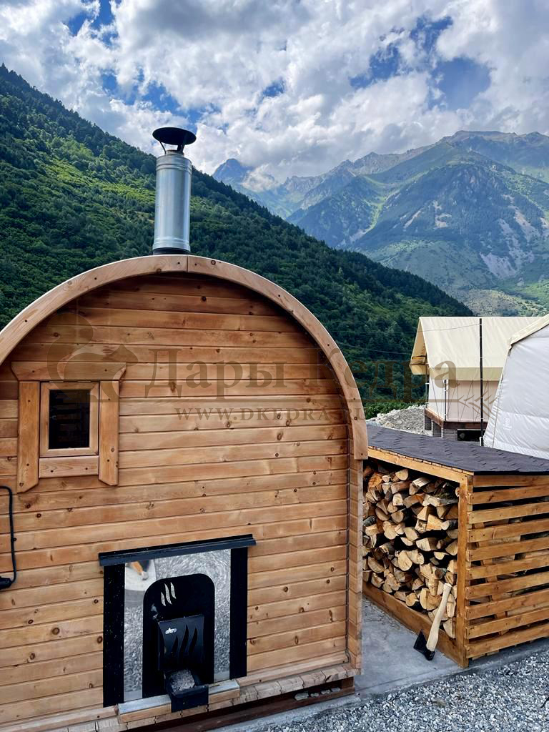 Баня-бочка буханка из кедра 3 метра